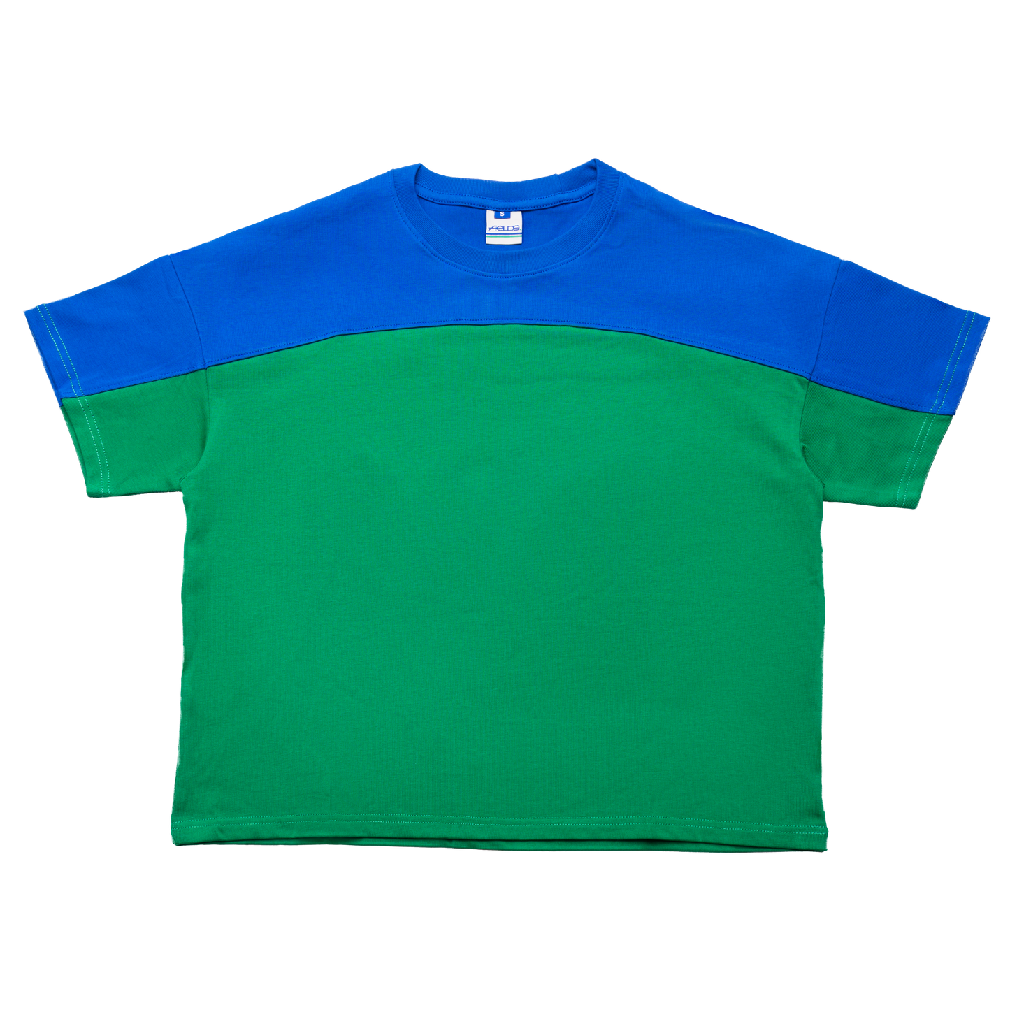 Contrast Tee - Wide (Blue & Green)