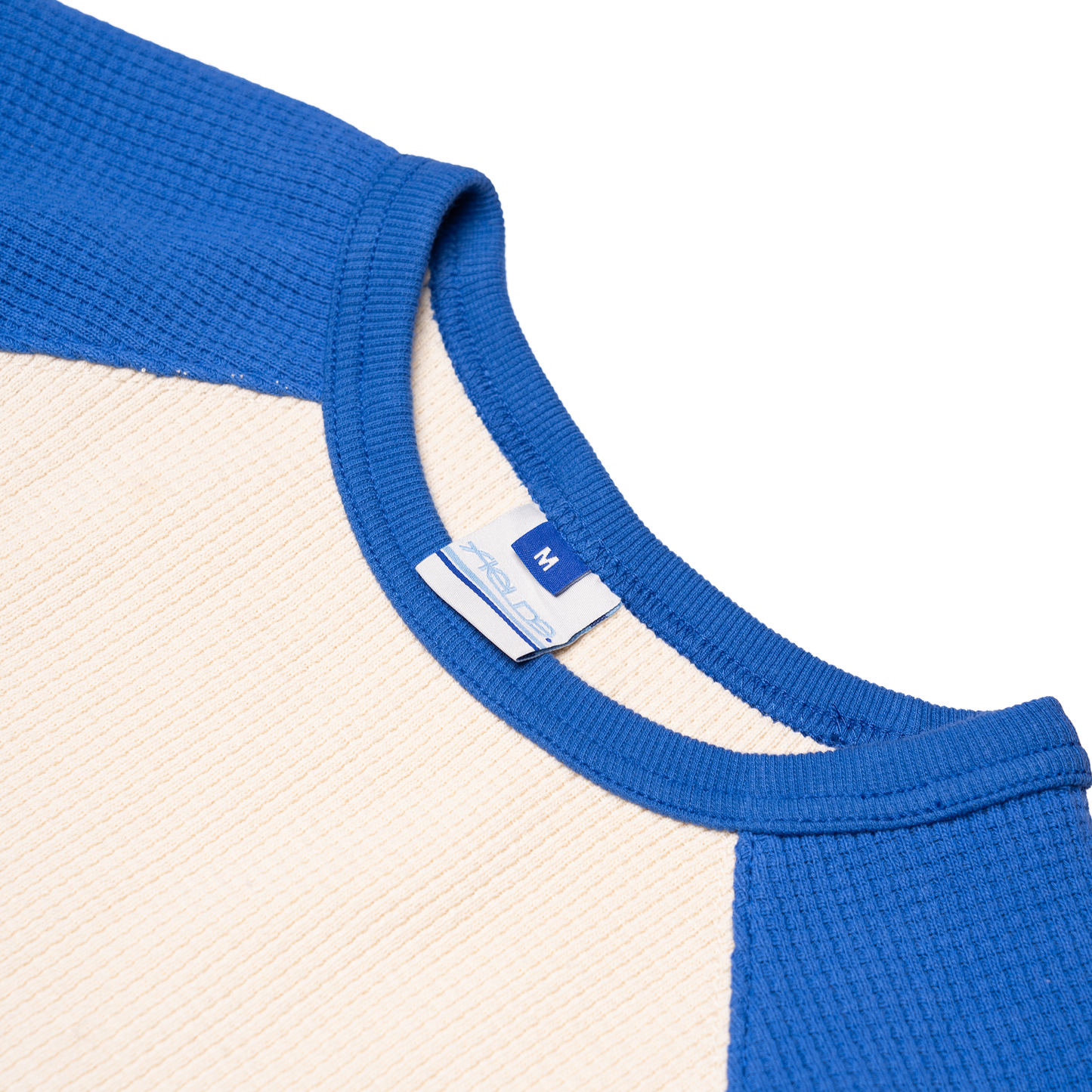 Waffle Knit Longsleeve - Cobalt & Cream