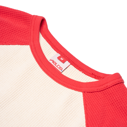 Waffle Knit Longsleeve - Strawberry & Cream